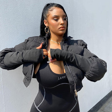 Yipinpay coat for women Women's 2023 Winter New Fashion Padded Collar Short Jacket Warm Bread Jacket coat